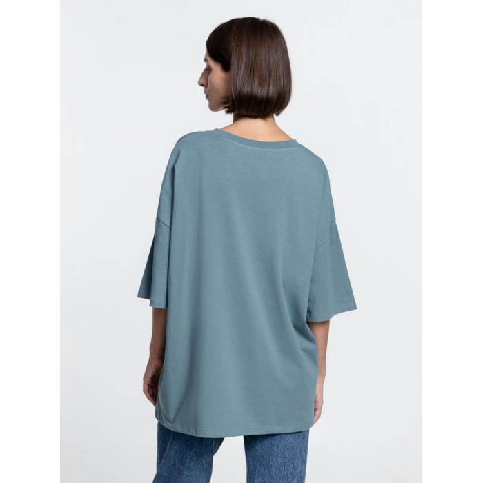 Футболка унисекс оверсайз Crosstown, серо-зеленая, размер XXL