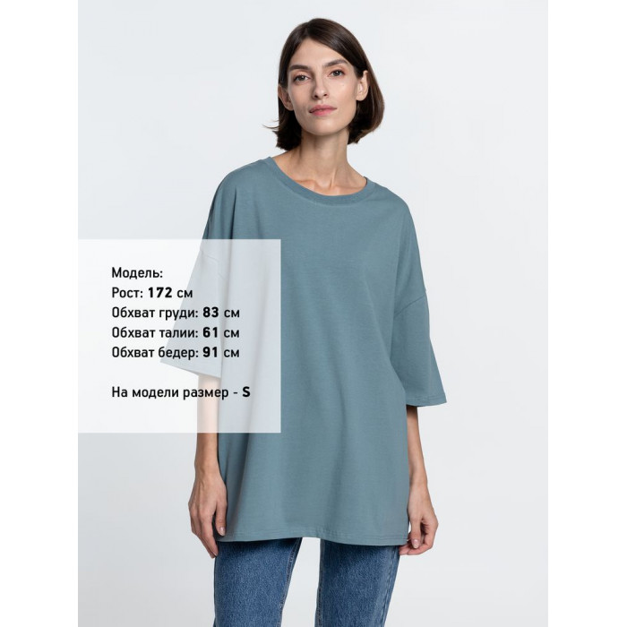 Футболка унисекс оверсайз Crosstown, серо-зеленая, размер XXL