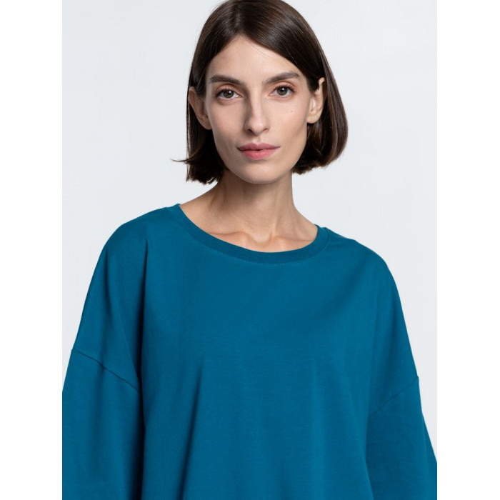 Футболка унисекс оверсайз Crosstown, бирюзовая (морская волна), размер XXL