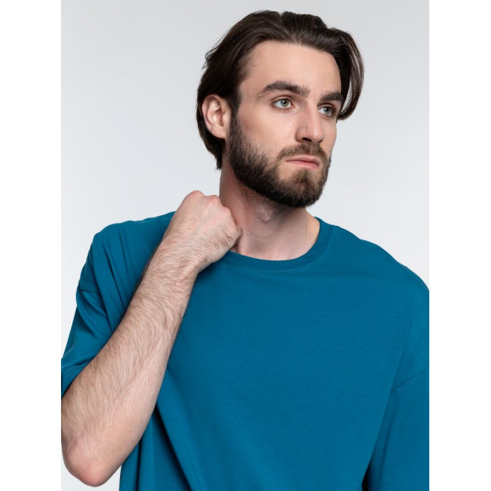 Футболка унисекс оверсайз Crosstown, бирюзовая (морская волна), размер XXL