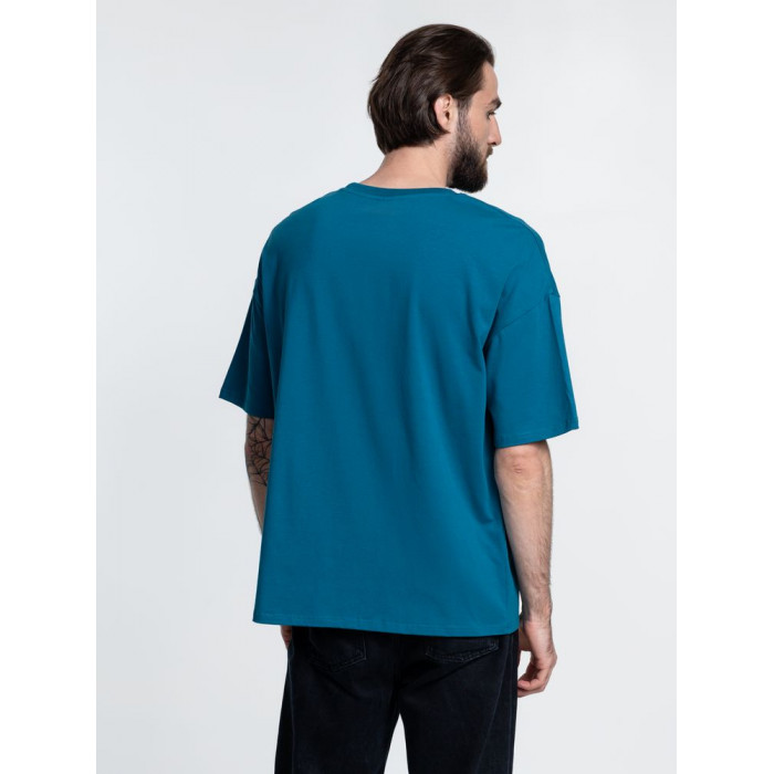 Футболка унисекс оверсайз Crosstown, бирюзовая (морская волна), размер XXL