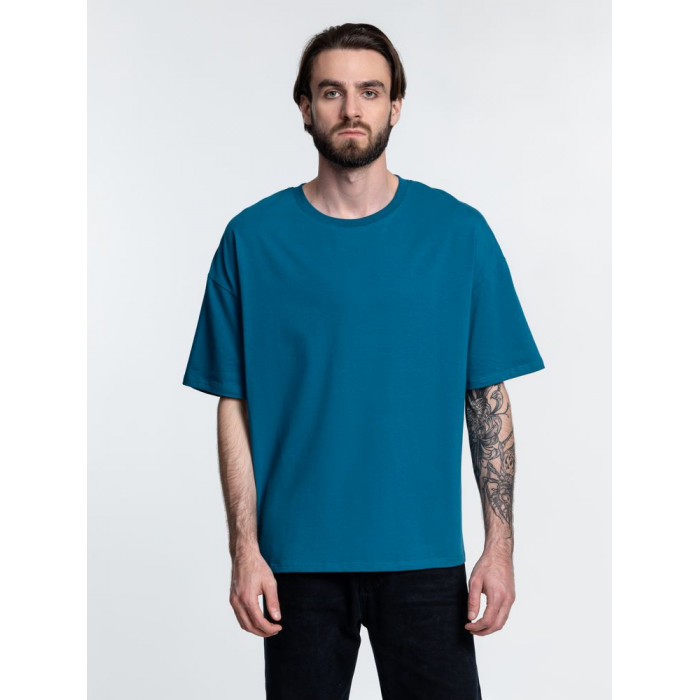 Футболка унисекс оверсайз Crosstown, бирюзовая (морская волна), размер XXL