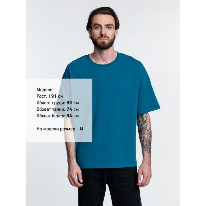 Футболка унисекс оверсайз Crosstown, бирюзовая (морская волна), размер XXL