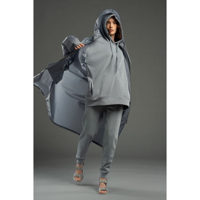 Худи унисекс H2, серое, размер XL/XXL