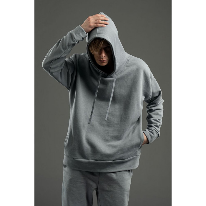 Худи унисекс H2, серое, размер XL/XXL