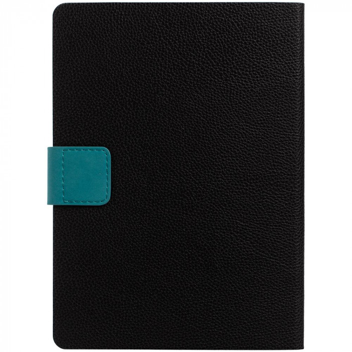 Ежедневник Boom, недатированный, черный с бирюзовым
