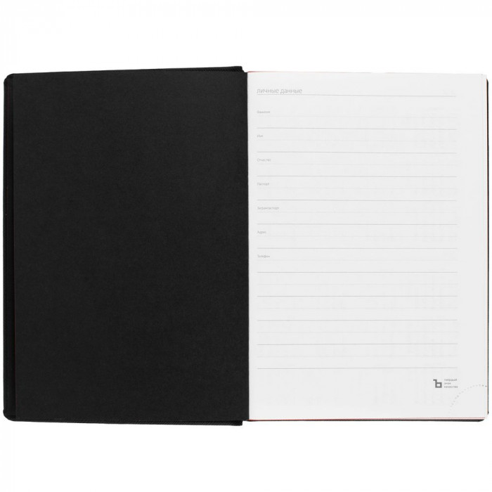 Ежедневник Mobile на заказ, недатированный, черно-красный