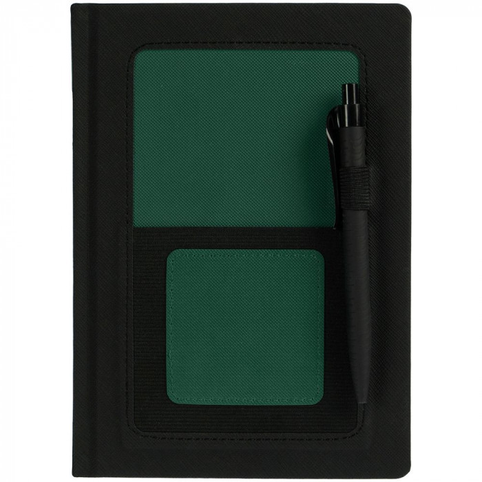 Ежедневник Mobile на заказ, недатированный, черно-зеленый