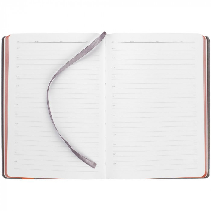 Ежедневник Rubikon на заказ, недатированный серо-оранжевый