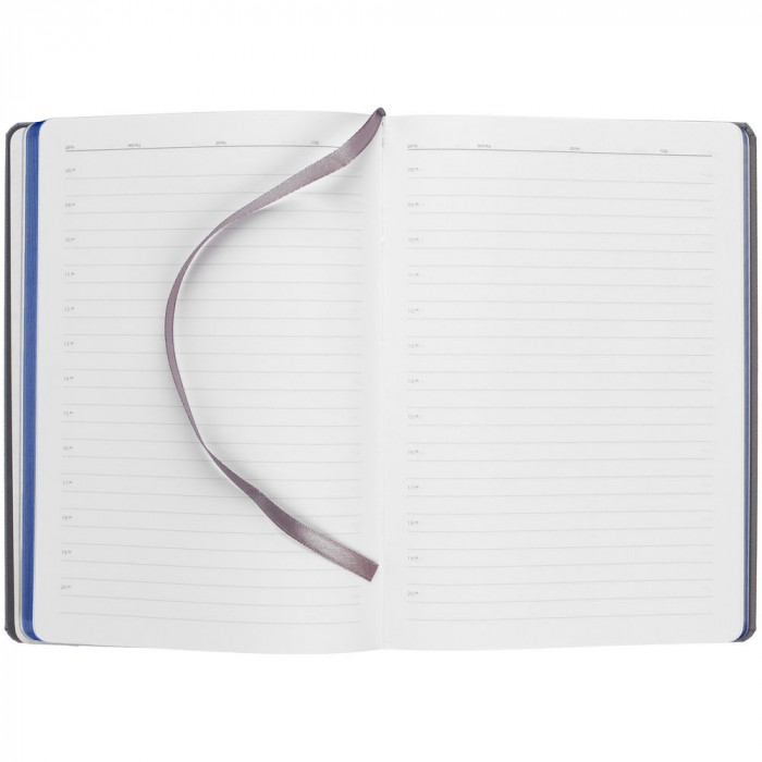 Ежедневник Rubikon на заказ, недатированный серо-синий