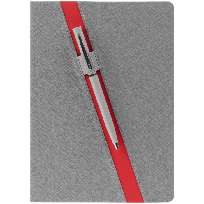Ежедневник Rubikon на заказ, недатированный серо-красный