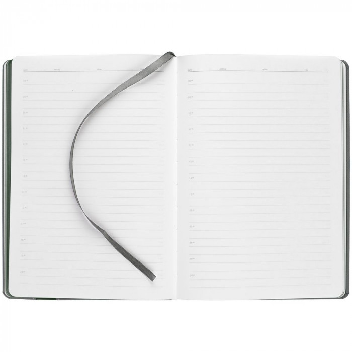 Ежедневник Rubikon на заказ, недатированный серо-зеленый