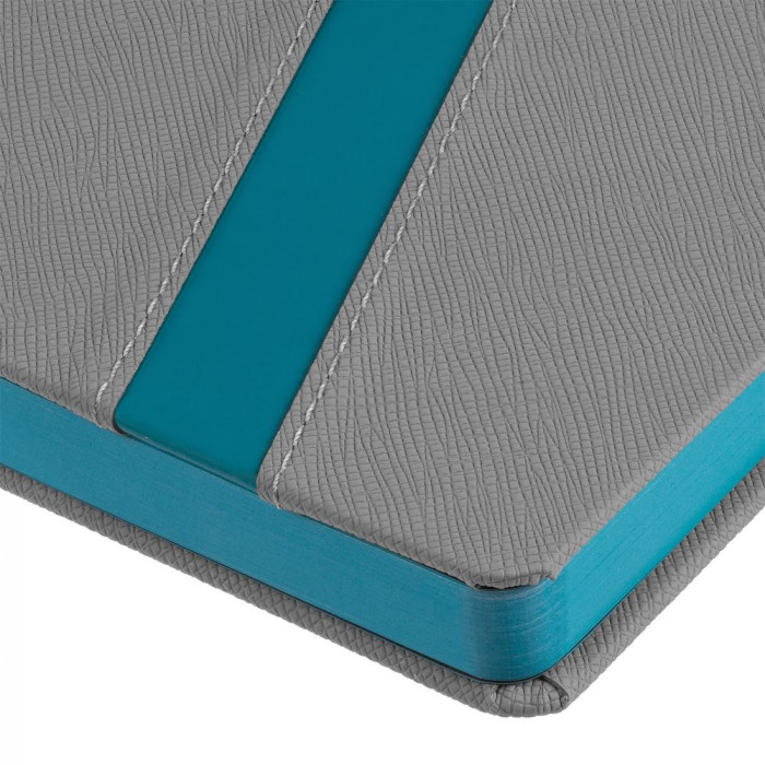 Ежедневник Rubikon на заказ, недатированный серо-бирюзовый