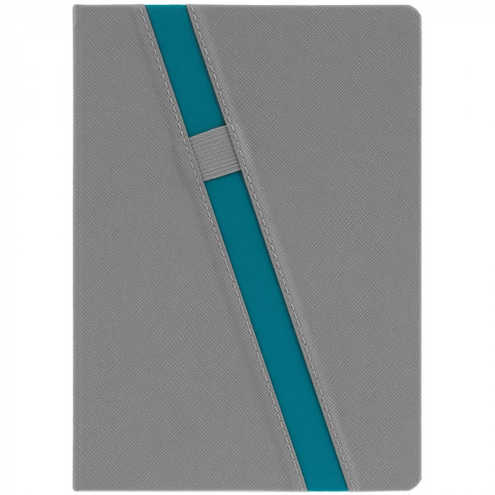 Ежедневник Rubikon на заказ, недатированный серо-бирюзовый