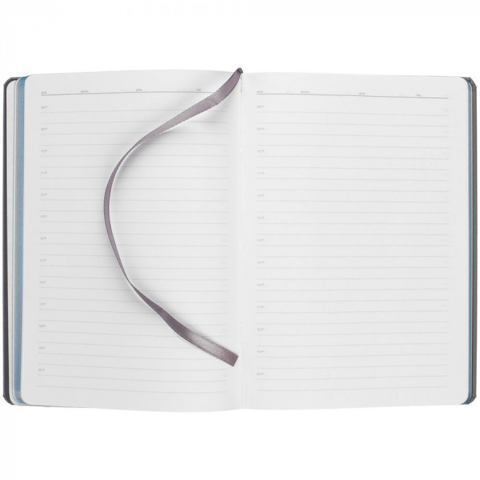 Ежедневник Rubikon на заказ, недатированный серо-бирюзовый