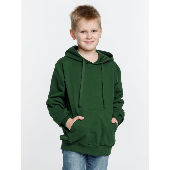 Худи детское Kirenga Kids 2.0, темно-зеленое, 10 лет