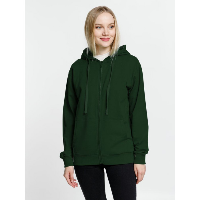 Толстовка на молнии с капюшоном Siverga 2.0, темно-зеленая, размер 4XL