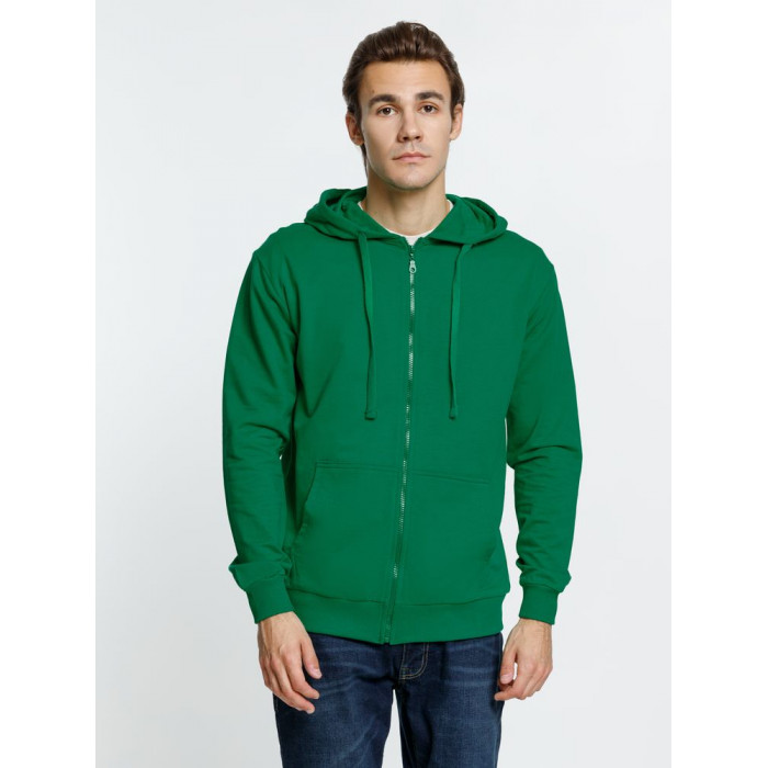 Толстовка на молнии с капюшоном Siverga 2.0, зеленая, размер 4XL