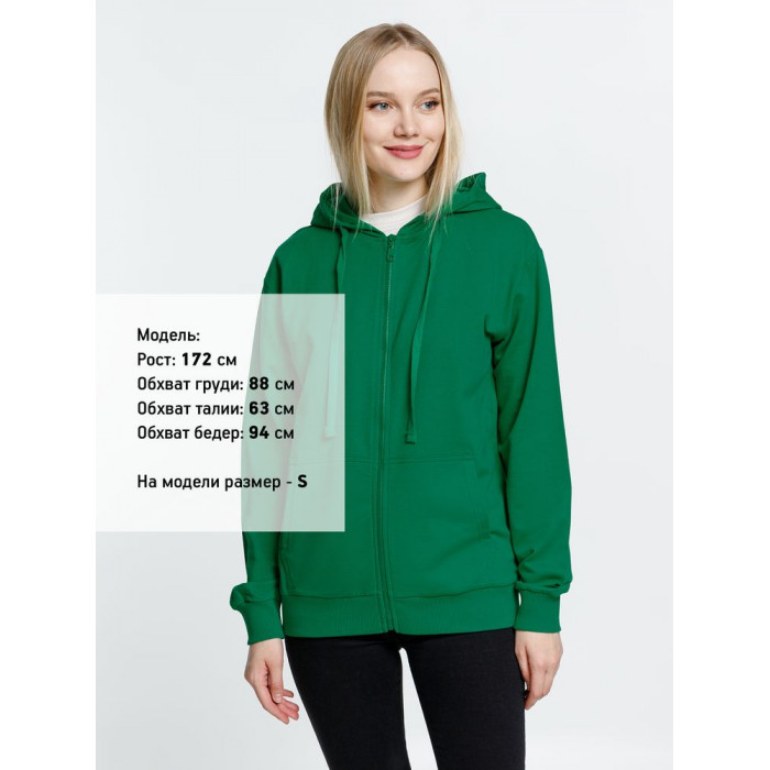 Толстовка на молнии с капюшоном Siverga 2.0, зеленая, размер 4XL