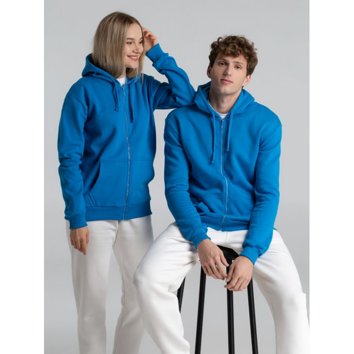 Толстовка на молнии с капюшоном Siverga Heavy 2.0, бирюзовая, размер 4XL