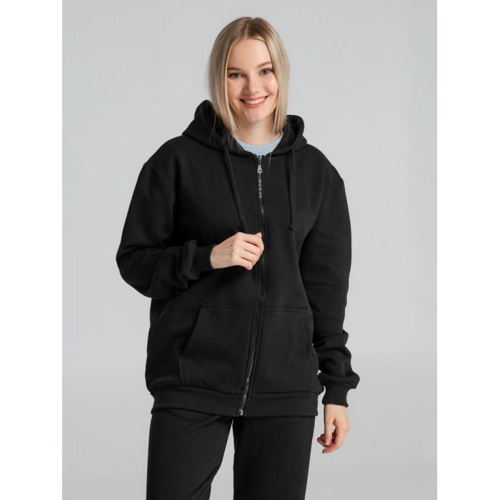 Толстовка на молнии с капюшоном Siverga Heavy 2.0, черная, размер 5XL