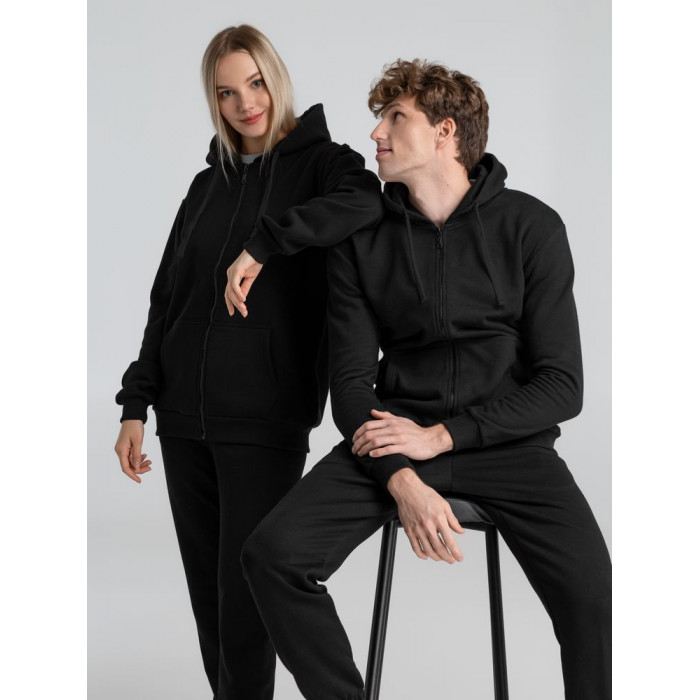 Толстовка на молнии с капюшоном Siverga Heavy 2.0, черная, размер 5XL