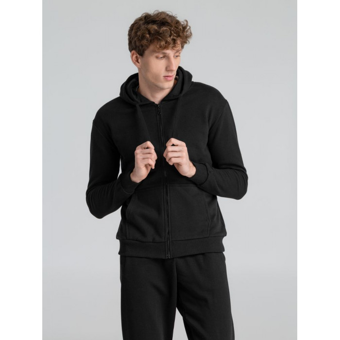 Толстовка на молнии с капюшоном Siverga Heavy 2.0, черная, размер 5XL