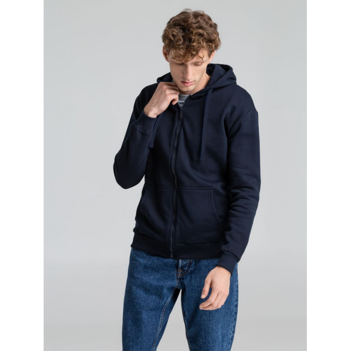 Толстовка на молнии с капюшоном Siverga Heavy 2.0, темно-синяя, размер 5XL