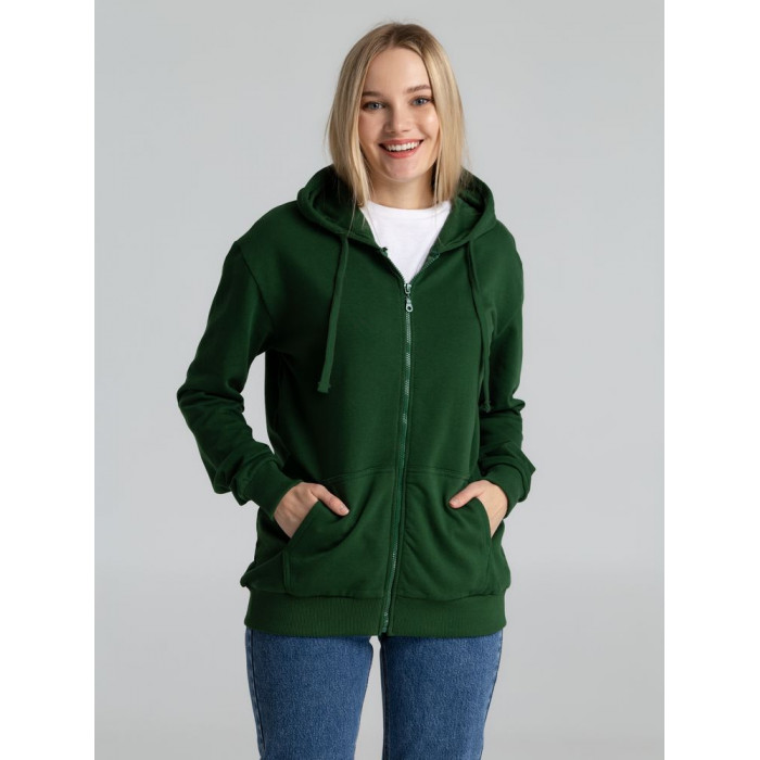 Толстовка на молнии с капюшоном Siverga Heavy 2.0, темно-зеленая, размер 4XL