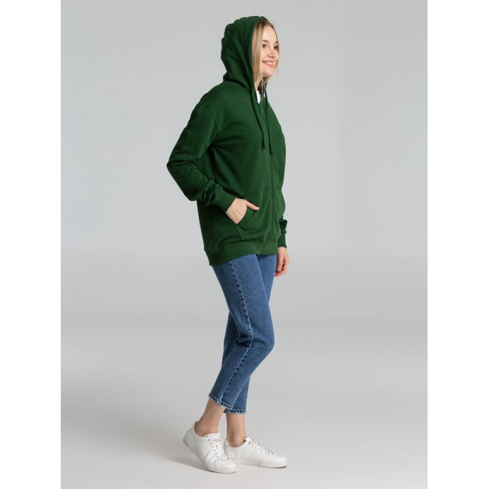 Толстовка на молнии с капюшоном Siverga Heavy 2.0, темно-зеленая, размер 4XL
