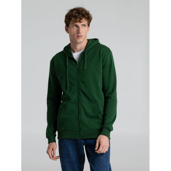 Толстовка на молнии с капюшоном Siverga Heavy 2.0, темно-зеленая, размер 4XL