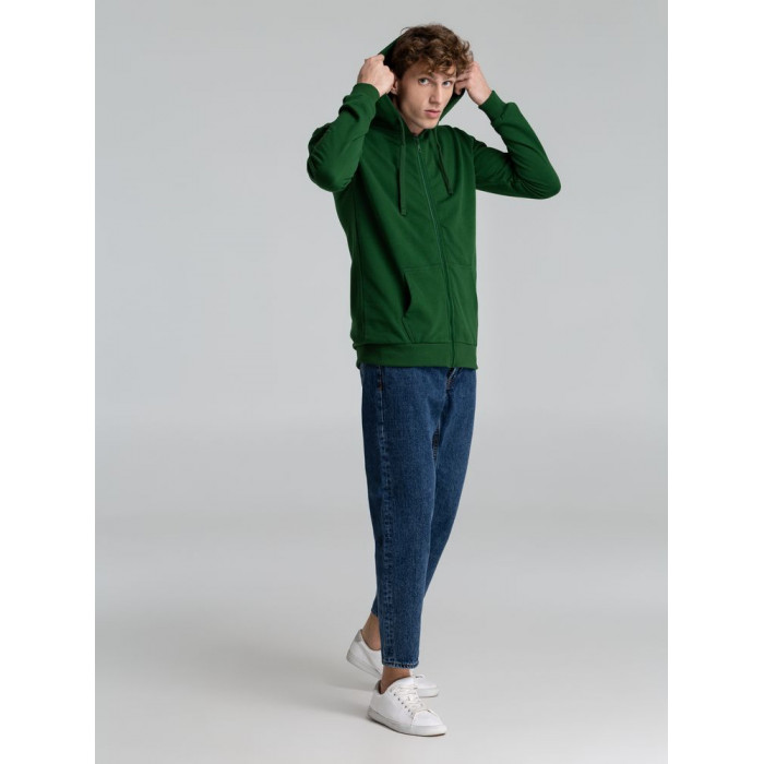 Толстовка на молнии с капюшоном Siverga Heavy 2.0, темно-зеленая, размер 4XL