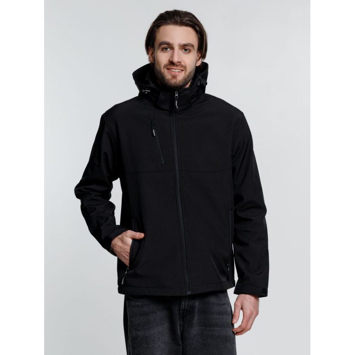 Куртка софтшелл мужская Zagreb, черная, размер XXL