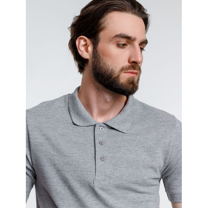 Рубашка поло мужская Adam, серый меланж, размер S