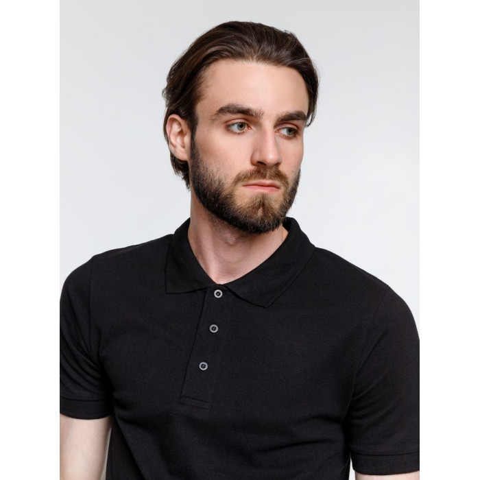 Рубашка поло мужская Adam, черная, размер XXL