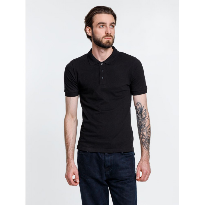 Рубашка поло мужская Adam, черная, размер XXL