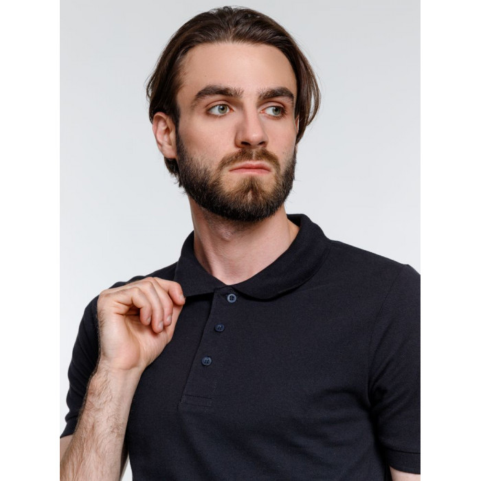 Рубашка поло мужская Adam, темно-синяя, размер XXL