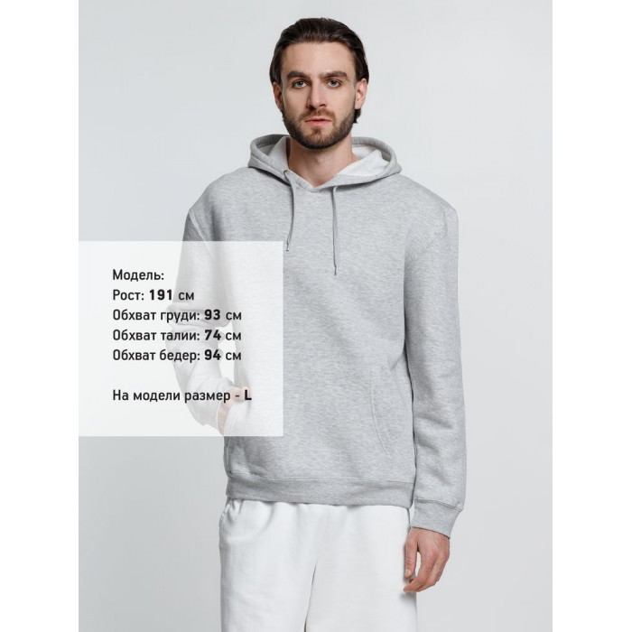Худи унисекс Phoenix, серый меланж, размер XXL
