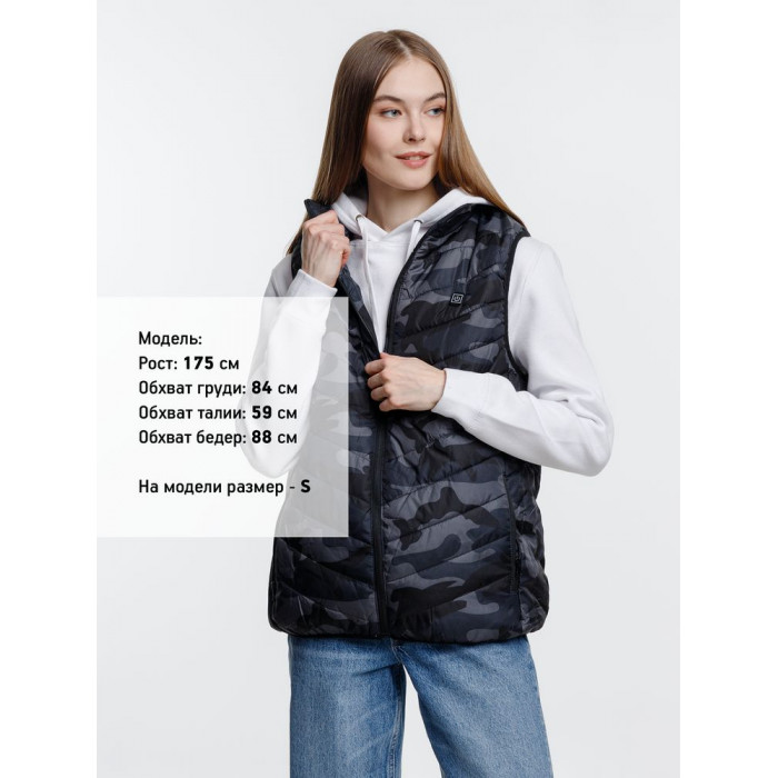 Жилет с подогревом Thermalli Valmorel, серый камуфляж, размер XXL