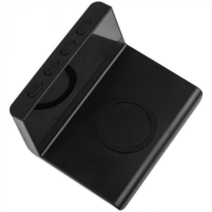 Станция беспроводной зарядки с часами Electron, ver.2, черная