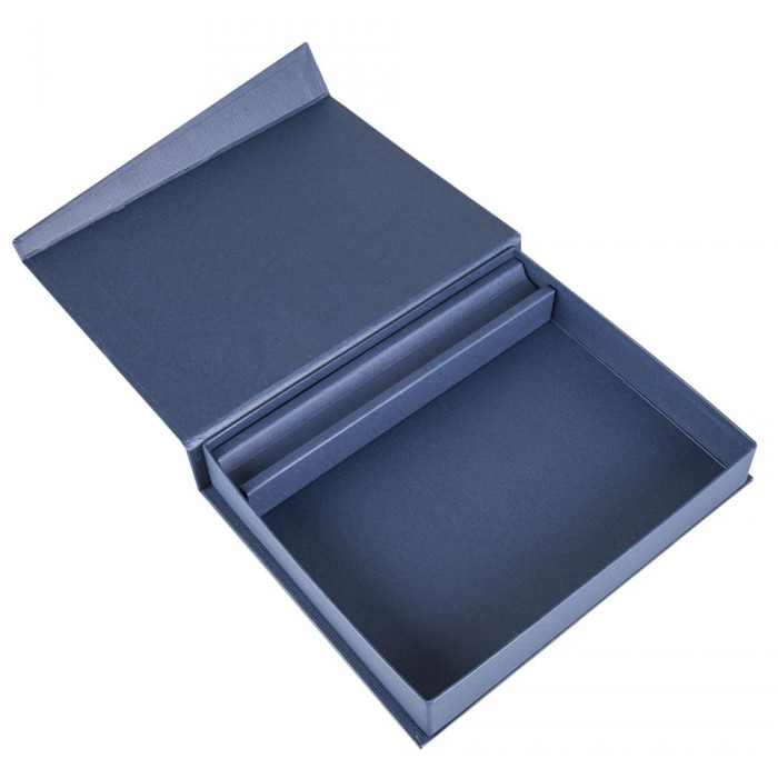 Коробка Duo под ежедневник и ручку, темно-синяя