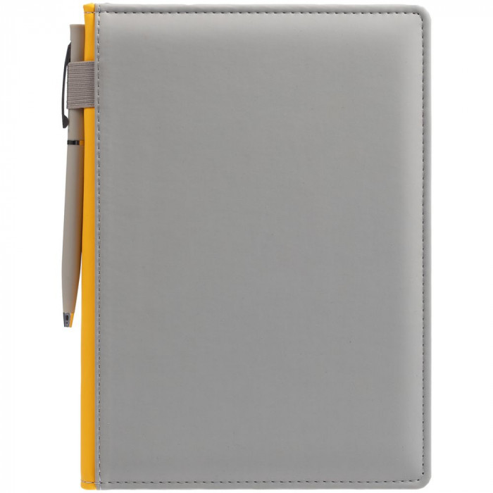 Ежедневник Spain Shall, недатированный, серый с желтым
