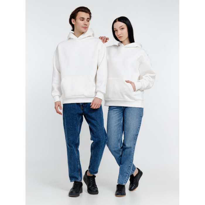 Худи оверсайз унисекс Go Easy, молочно-белое, размер XL