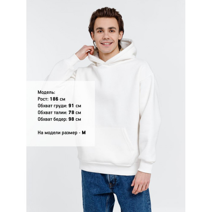 Худи оверсайз унисекс Go Easy, молочно-белое, размер XL