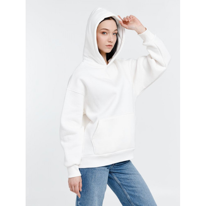 Худи оверсайз унисекс Go Easy, молочно-белое, размер XL
