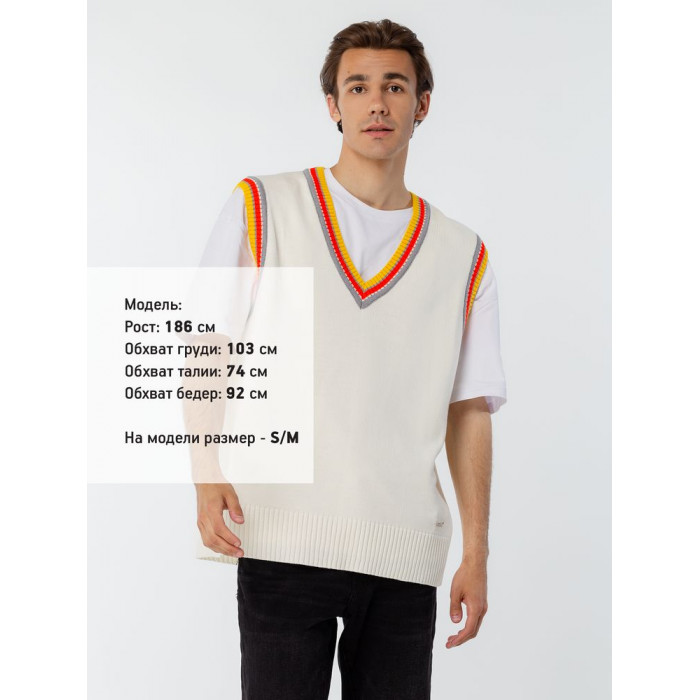 Жилет оверсайз унисекс Cornell в сумке, молочно-белый, размер L/XL