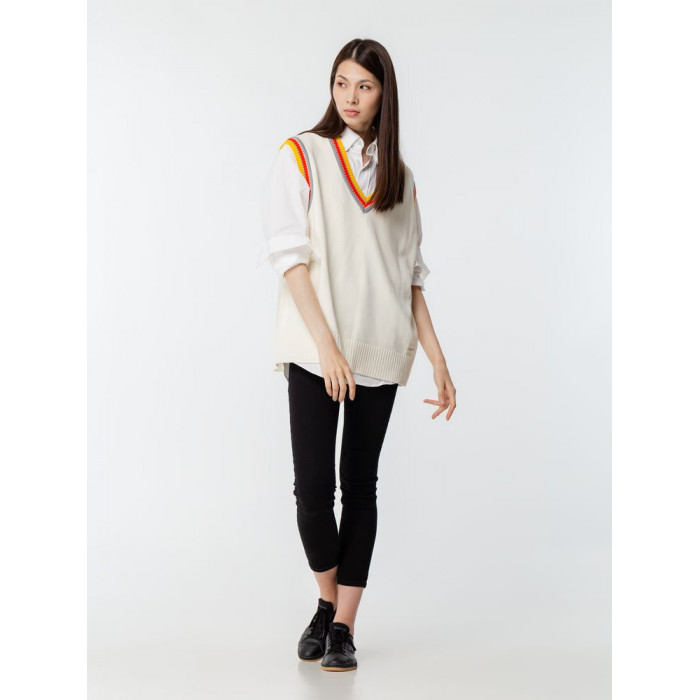 Жилет оверсайз унисекс Cornell в сумке, молочно-белый, размер L/XL