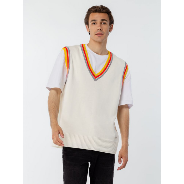 Жилет оверсайз унисекс Cornell в сумке, молочно-белый, размер L/XL