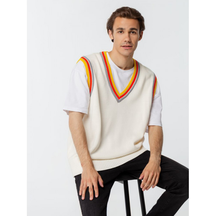 Жилет оверсайз унисекс Cornell в сумке, молочно-белый, размер L/XL