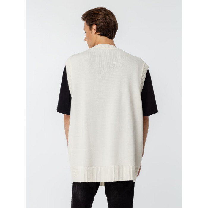 Жилет оверсайз унисекс Tad в сумке, молочно-белый, размер L/XL